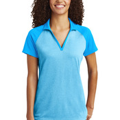 ® Ladies PosiCharge ® RacerMesh ® Raglan Heather Block Polo