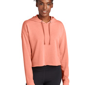 Women's PosiCharge ® Tri Blend Wicking Fleece Crop Hooded Pullover