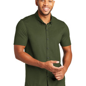 Stretch Pique Full Button Polo