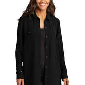 Women's Textured Crepe Long Tunic